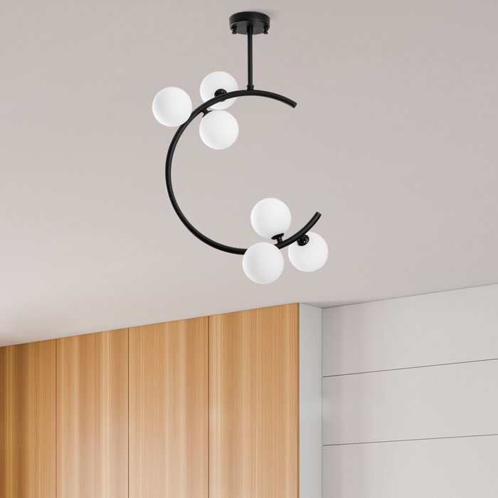 Opviq Luminar - 14125 Lámpara de araña de cuerpo metálico Negro Opviq Luminar - 14125 Lámpara de araña de cuerpo metálico Negro